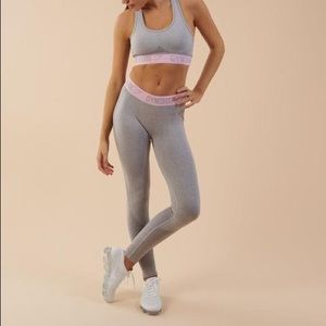 Gymshark grey/pink flex leggings